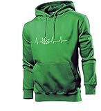 Generisch Herzschlag Cannabis Männer Hoodie Sweatshirt Grün L
