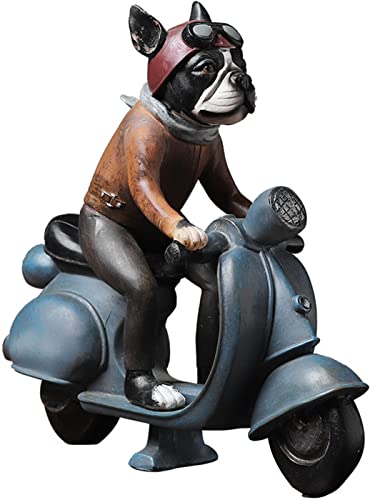ZKSYLSM Divertidos adornos de estatua de motociclista para montar en motocicleta, 10 pulgadas de alto, hechos de resina, figuras de polirresina, decoración de escritorio para el hogar