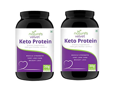 Image of Nature's Velvet Keto Protein Powder,Keto Diet supplement, Low carb Proteins 1000grams Unflavoured Pack of 2