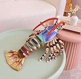 GracesDawn Plush Lobster Stuffed Animals, Australian Lobster Doll, Pillow, Plush Toys, Healing Animal Image That Fills People with Courage and Appetite (23.6 inch Long Blue)