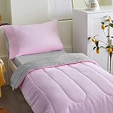 Picture of UOZZI BEDDING 4 Pieces Toddler Bedding Set Ultra Soft and Breathable Toddler Sheet Set - Includes Comforter, Flat Sheet, Fitted Sheet and Pillowcase - Pink & Gray