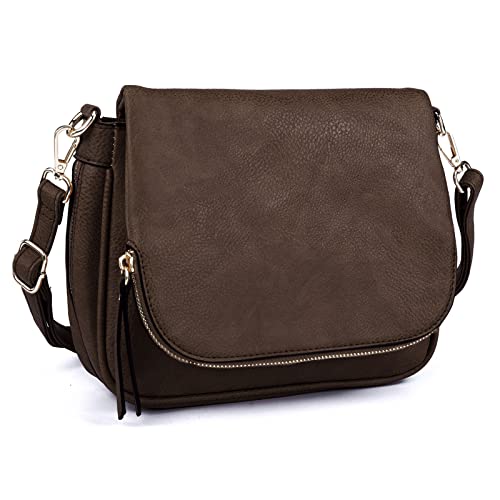 Image of Crossbody Bags for Women Small Pu Leather Over the Shoulder Purses and Flap Cross Body Handbags with Multi Pockets