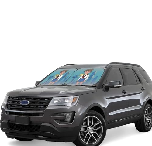 チャージマン研 (6) 車用サンシェード サンバイザー 日よけ 紫外線対策 カーサンシェード 四季兼用 車用品 折畳み 便利 遮光 断熱 吸盤4個付