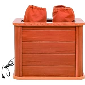 Portable red Cedar Foot Sauna Bucket, Far Infrared Heating Foot Sauna Barrel，Pedicure Box,Max Preset Temp 64-149°F Removable Temperature-Locking Leg Sleeves, （17.7 in*15.9 in*13.8 in）