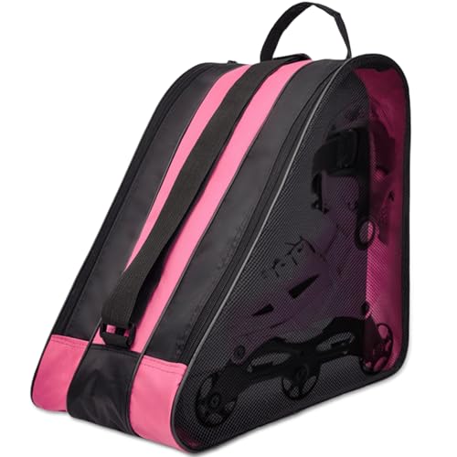 Borsa per pattini a rotelle, in tessuto Oxford, Ice Skate Bag con tracolla regolabile, borsa per scarponi da sci, traspirante, adatta per donne, uomini, adulti, bambini