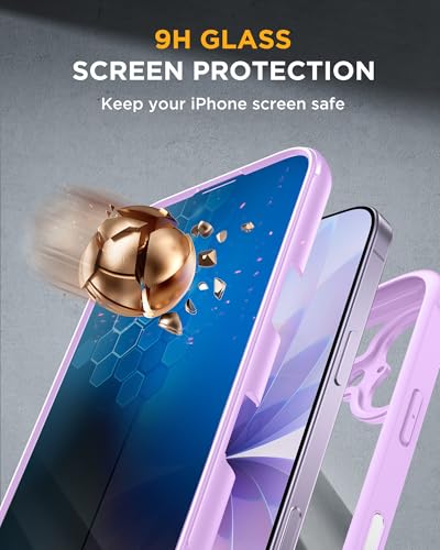 Image of Miracase for iPhone 17 Case with Privacy Screen Protector, Taro Purple | Compatible with MagSafe, 360 Full Body Protection, Full Camera Protection, Military-Grade Shockproof Phone Case 6.3 inch