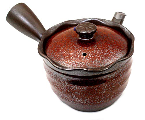 Hisamuratouki 7198 Teapot, Red, 10.1 fl oz (300 ml), Banko Ware Basket Net, Teapot, Hanakago Flame