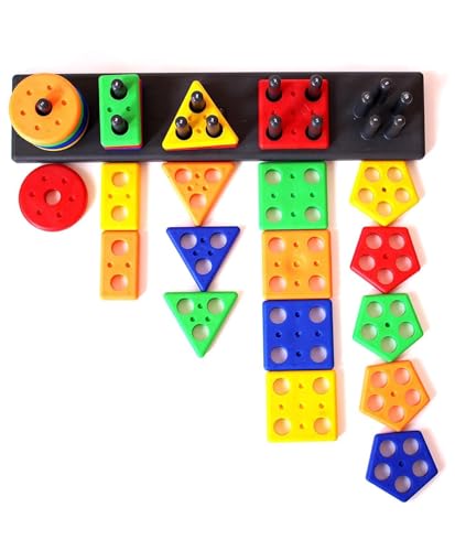Image of Humming Bird Geometrics Educational & Learning Shape Sorter Toys for Kids Smart Creative Activity Fun & Learning Toy Blocks Multicolor Stacking Block Game for Kids