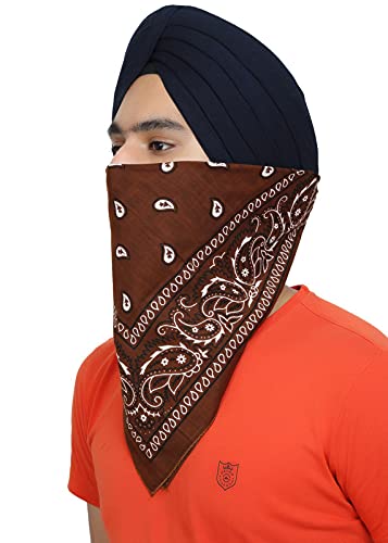 100% Cotton Paisley Print Multifunctional Fashion Headwrap Scarf Unisex Bandana Pack of 1