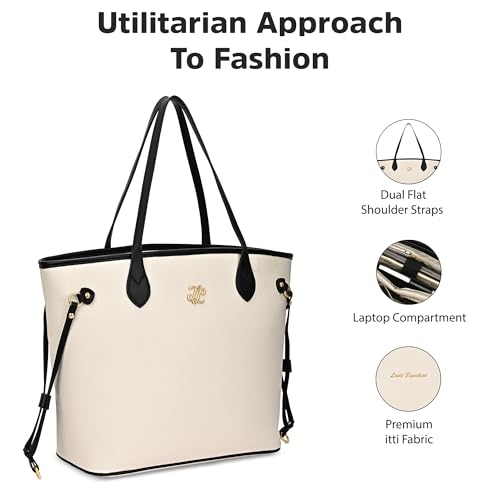 Image of Lavie Signature Women's Canva 15 Inch Laptop Tote Handbag | Tote Bag for Work | Ladies purse | Stylish Shoulder Bag | Gift for Women