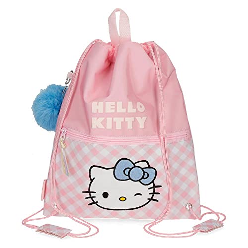 Hello Kitty Rucksack Mit Kordelzug – Rosa Vlies, Schleifenmuster, Für Kinder & Fans