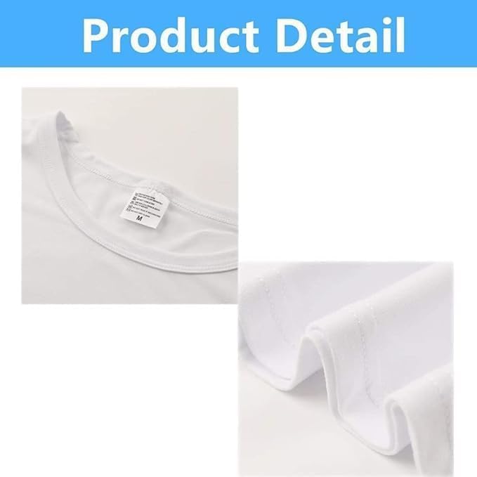 D-S-B 5 Pcs Sublimation Blank T Shirts 100% Polyester White Tshirts with Crew Neck Short Sleeve Size Range X-Small - 4X-Large - Image 7