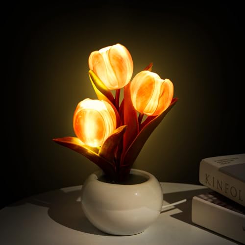 La Mejor Lista de Lámparas decoradas los preferidos por los clientes. 44 WISDOM Lámpara de Tulipanes,Regalos para Mujer,Lampara de Buro Lámparas Bonsai de Mesa,Flores Artificiales Decoracion, para Cumpleaños,Fiesta,Bodas,Día de la Madre,Decoracion...