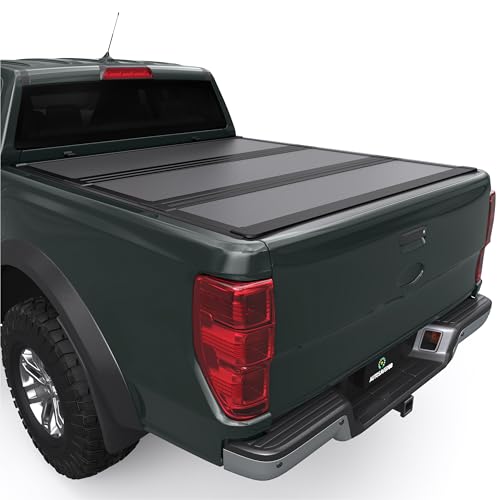 Image of AUTOSAVER88 Low-Profile Hard Tri Fold Truck Bed Tonneau Cover Fit for Ford Ranger 2019 2020 2021 2022 2023 with 5ft Bed