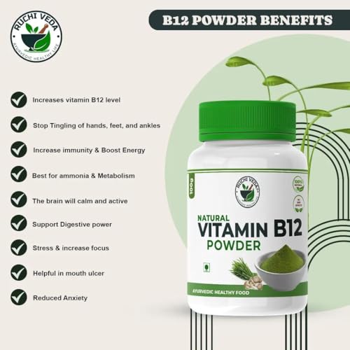 Image of Vitamin B12 Powder - Increase B12, Boost Immunity, Digestion, and Energy Naturally with Plant-Based Powder (100gm)