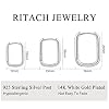 Ritach Sterling Silver Earrings for Women Silver Square Hoop Earrings Sets Hypoallergenic Geometric Minimalist Rectangle Hoops Jewelry Gifts for Women