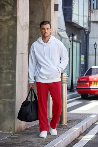 COOFANDY Men's Cotton Sweatpants Open Bottom Lounge Pants Lightweight Casual Jogger Pants with Pockets4