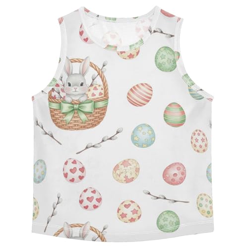 J JOYSAY Easter Bunny Eggs Boys Tank Top Sleeveless Muscle Shirts Quick Dry Sport Workout Active Kids T-Shirts 3-15T