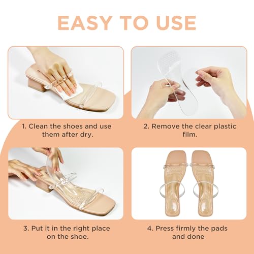 Image of 3 /4 High Heel Cushion Insoles, Self-Adhesive Arch Support Inserts for Flat Feet and Arch Pain Relief, Gel Shoe Inserts for Sandal, Flats and High Heels (2 Pairs, Beige, Women's 5-8.5)