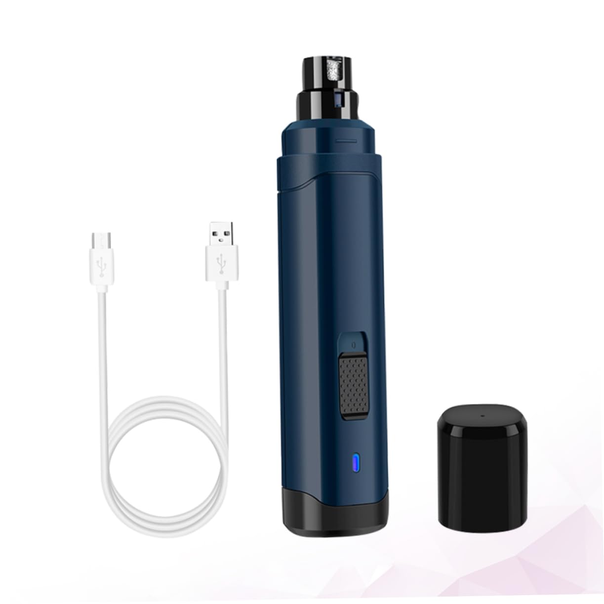 BESPORTBLE Lima Unghie Elettrica per Cani e Gatti USB Rotazione | Abs Blu Navy, Controllo Pratico e Presa Semplice, Formato Piccolo e Grazioso