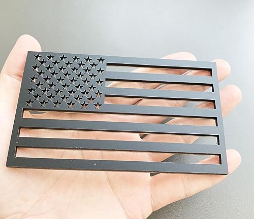 Image of 2Pcs Metal US America Flag Car Decal Stickers,Hollow Out US Flag Decal for Cars Trucks SUV Boats Bumper Window Fender Patriotic Badges