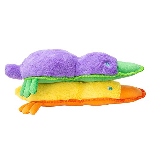 JOYELF Giocattolo per Cani Squeaky Peluche Giocattolo da Masticare per Cani Cuccioli, Giocattoli Interattivi Non Tossici per Cani da Fetch con Squeaker, Confezione da 2 Anatre