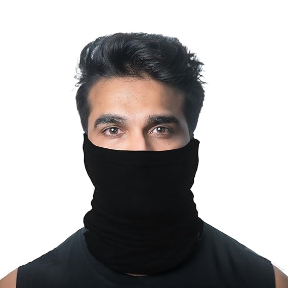 Image of Face Mask for Men and Women, Balaclava for Bike Riding, UV-Protected Full Face Mask, Breathable Helmet Liner, Sweat Absorbing, Odour-Free, 4-Way Stretch, Sun & Dust Protection (Black, Free Size)