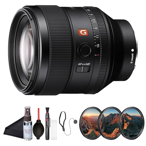 Sony FE 85 mm F1.4 GM Portrait Prime Lens (SEL85F14GM) Full-Frame E-Mount | G Master Optics | Ultra-Bright F1.4 Aperture |Filter Kit Cap Keeper Cleaning Kit and More
