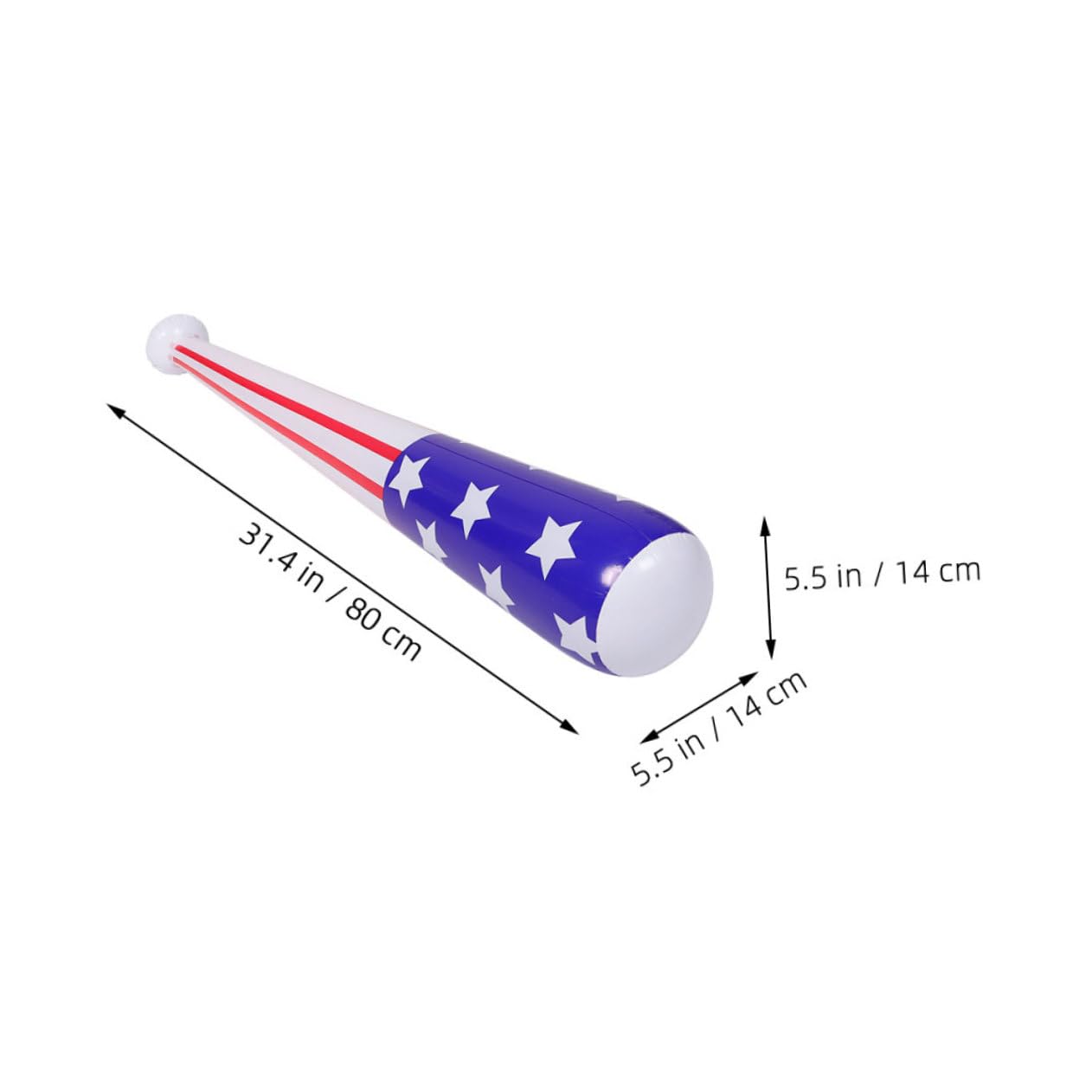 VICASKY 8Pcs Inflatable Baseball Bat American Flag Design PVC Pool Float for Events Parties and Outdoor Fun Lightweight Encourages Active Play