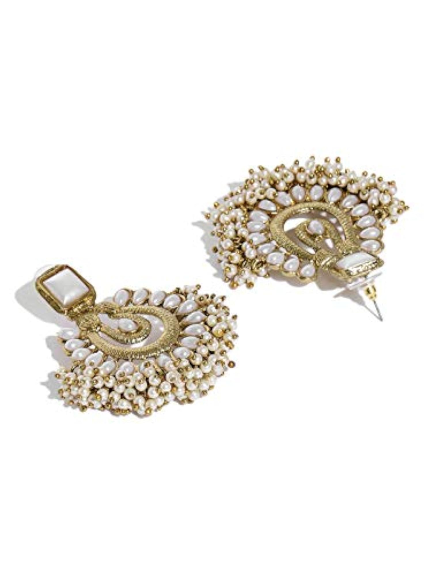 Antique Metal Plated Dangle Earrings for Women - ZPFK8739