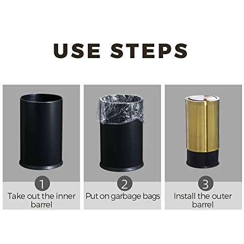 Caneca de basura acero inoxidable 9 litros con tapa abatible miniatura 3