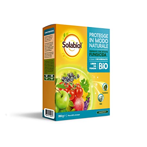 Solabiol Sodio Idrogeno Bicarbonato Fungicida Piante Bicarbonato di Sodio Biologico Contro Le Malattie Da Funghi Come Oidio Muffa Peronospora Ticchiolatura Per Orto Frutta Floreali e Ornamentali 350g