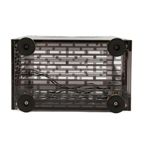 Tyenaza Mini ITX Case, Gabinete Mini ITX con panel acrílico transparente, enfriamiento 360 grados, pies amortiguadores para PC Mini con fuente Flex 1U y soporte para SSD 2.5in (Negro) miniatura 7