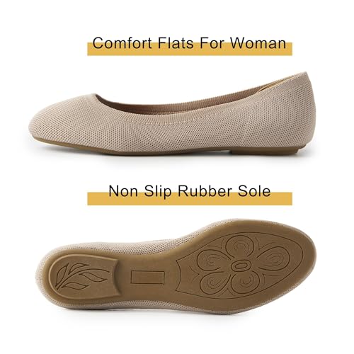 Women's Ballet Flats Round Toe Soft Knit Ballerina Flats Slip On Dress Shoes for Women Walking Dressy Casual Work Wedding4