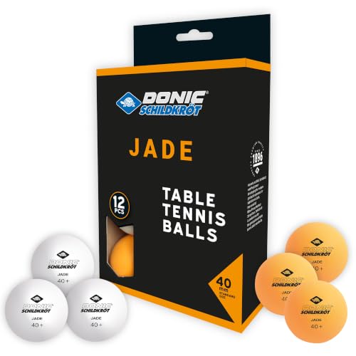Donic-Schildkröt Jade Tischtennisbälle, 12 Stück, weiß/orange, Poly 40+