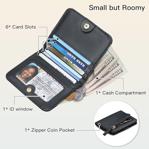 Image of RNIEGA Initial Wallet Women Small Teen Girl Gifts Trendy Stuff Girls Wallets Personalized Christmas Birthday Gift for Women Friends Daughter Granddaughter 6 7 8 9 10 11 12 13 Year Old Black K