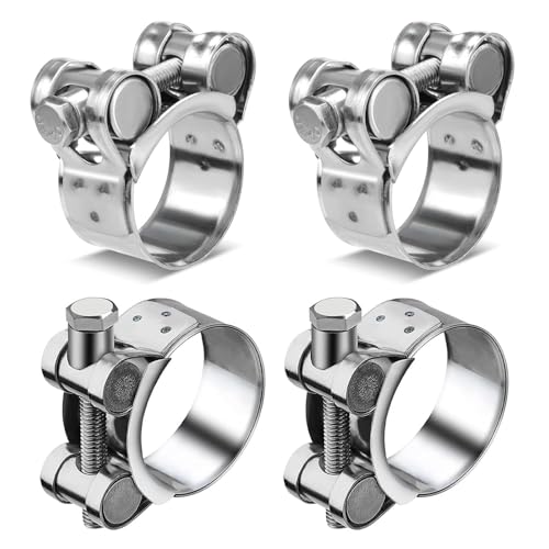 Abrazadera de perno Articulado, Rango de Sujeción 26-28 mm, 4 Piezas Abrazaderas de perno de acero Inoxidable, Abrazaderas de Acero Inoxidable, Abrazaderas Metalicas Para Tubos, para Jardines, Casas