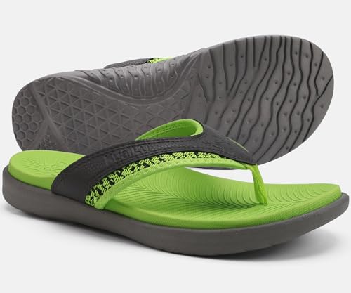 Image of KuaiLu Mens Sport Flip Flops Comfort Orthotic Thong Sandals with Plantar Fasciitis Arch Support Outdoor Summer Beach Size 7~15