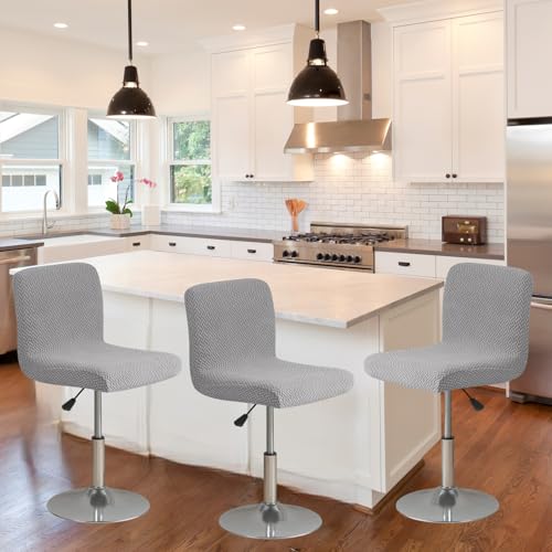 Image of Chair Covers Bar Stool Cover 2pc Bar Chair Cover Swivel Bar Stool Slipcover | Stretch Counter Height Bar Stool Cover High Back Chair Cover Counter Stool Bar Chair Covers for Kitchen Pub Dining Room,48