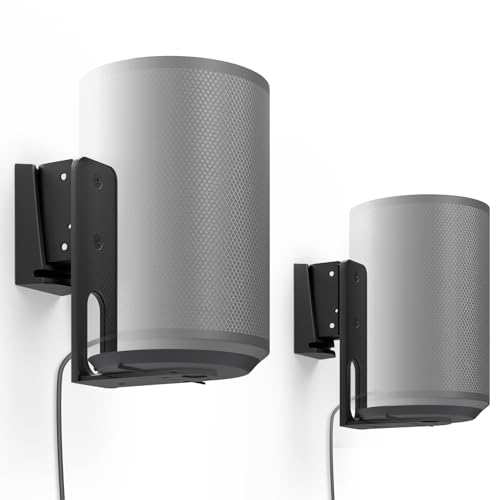 Lautsprecher Wandhalterung Halterung für Sonos Era 100 Schwenkbar/Neigbar/ Kabelmanagement Wandhalterung Lautsprecher für besser Audiogenuss hält bis zu 3kgs (2 Halterung schwarz)