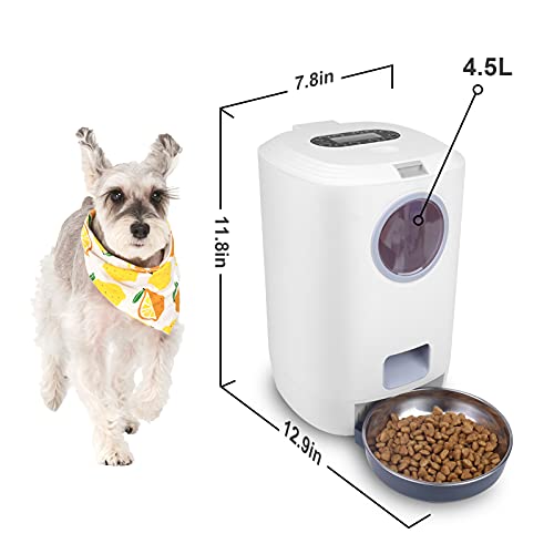 Arcwares Automatic Dog Feeder, Dry Food Dispenser for Cats, 4.5L Automatic Small & Medium Pet Feeder, Programmable with… - Image 2