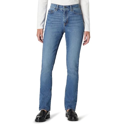 Amazon Essentials Women's Medium Stretch Slim-Fit Mid-Rise Straight Leg Jean