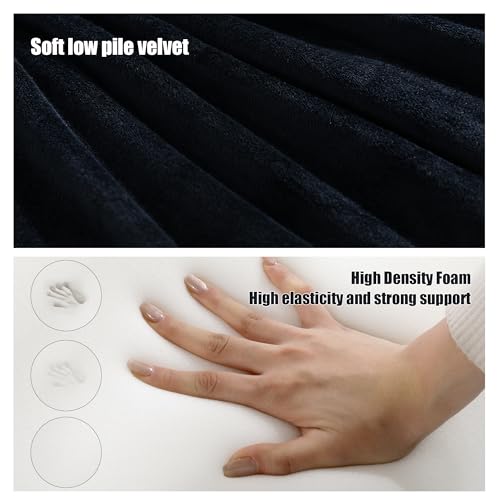 HOMBYS Extra Large Recliner Leg Pillow, Foam Foot Rest Cushion Wave Shape Recliner Footrest Extender, Multi Purpose Back & Lumbar Support Pillow for Bed, Sofa Couch, (Black)