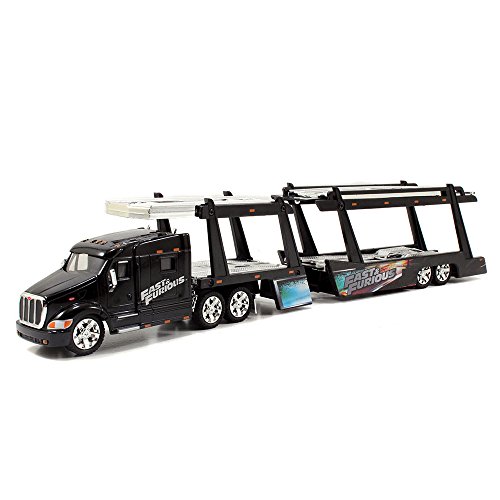 Jada Fast & Furious Hauler Peterbilt 387 Car Carrier Diecast Model Replica Black