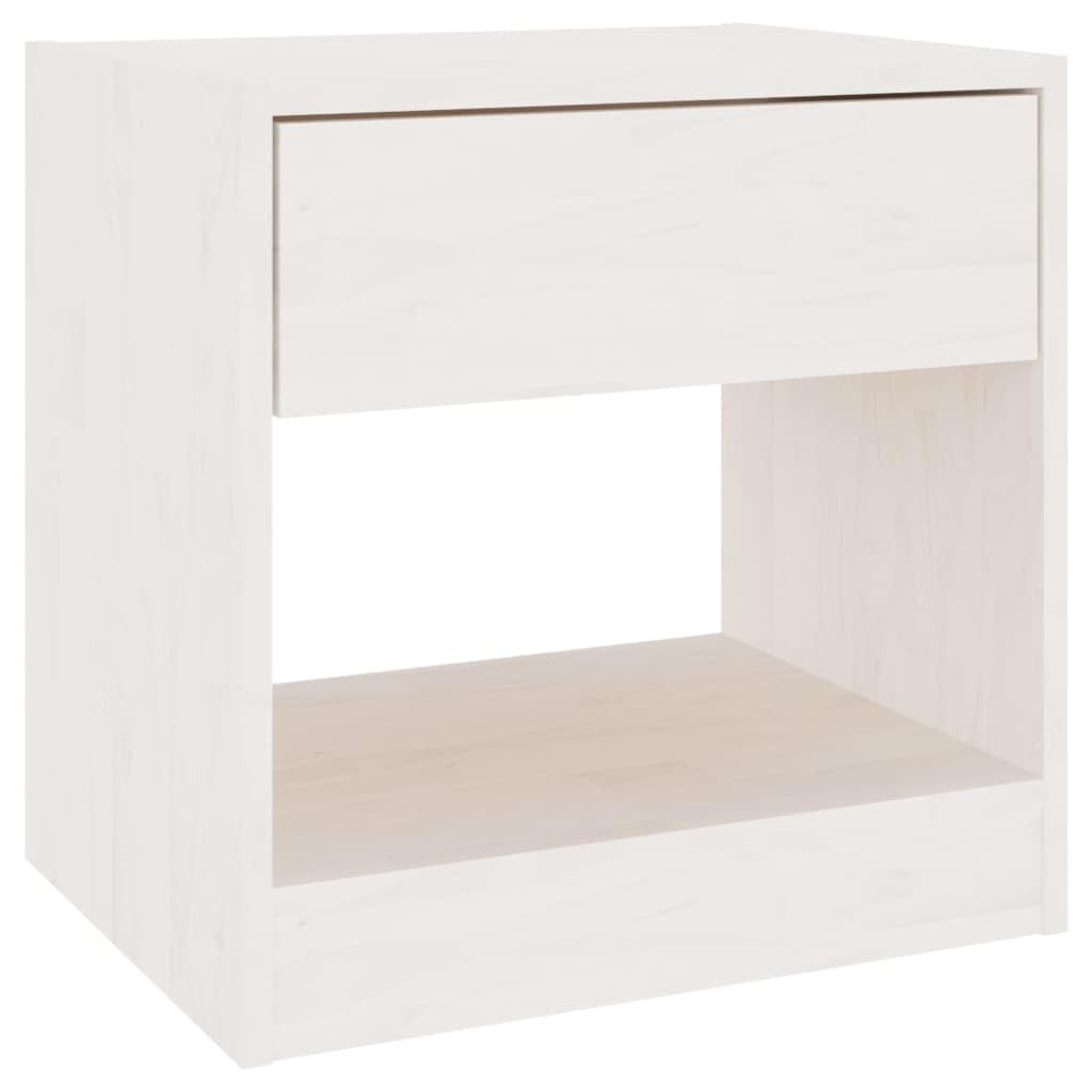 Table de chevet petit meuble d'appoint blanc avec tiroir et rangement