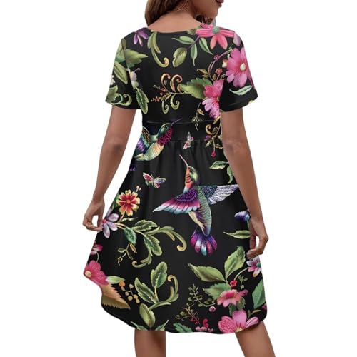 Image of Women's Summer Formal Dresses Short Sleeve Wrap V Neck Dresses Bridesmaid Wedding Guest Dress with Pockets