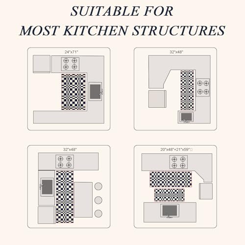 Tapetes de cocina lavables alfombras grandes de 80x120 cm resistentes a manchas y humedad 7