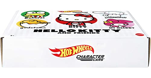 Hot Wheels Hello Kitty and Friends DieCast CHARACTER CARS Set of 5 Car Models, Keroppi Gudetama Cinnamoroll My Melody - Image 4