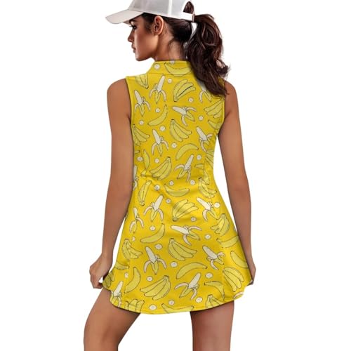 Yewattles Womens Sleeveless Golf Tennis Dresses with Inner Shorts＆Pockets for Workout Exercise Sports2