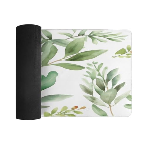 Alfombrilla de escritorio grande impermeable estilo floral verde miniatura 3